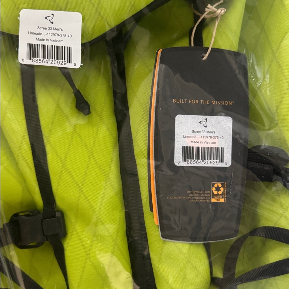 Mystery Ranch Scree 33 men’s large limeade backpack brand new - Picture 2 of 4